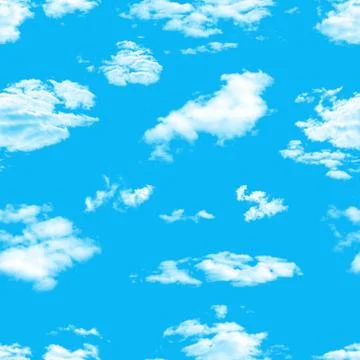Seamless pattern. blue sky with white clouds Stock Photos