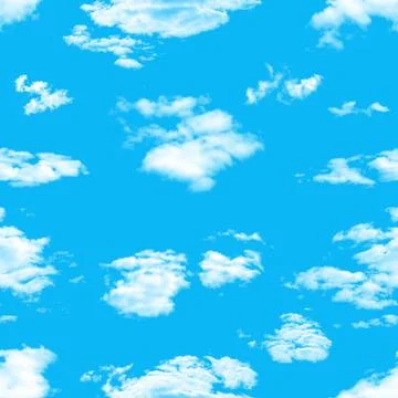Seamless pattern. blue sky with white clouds Stock Photos