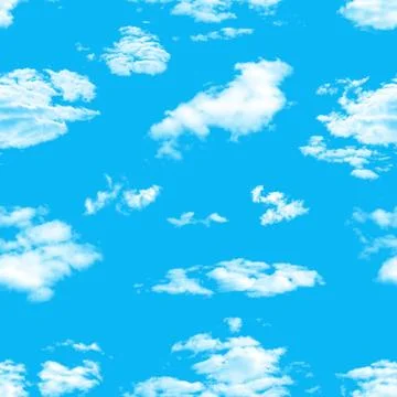 Seamless pattern. blue sky with white clouds Stock Photos
