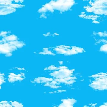Seamless pattern. blue sky with white clouds Stock Photos