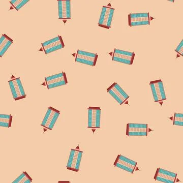 Seamless pattern blue skyscraper cartoon vector Stock Illustration