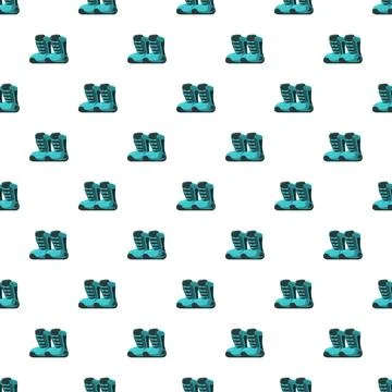 Seamless pattern with blue snowboard boots illustration 스톡 일러스트