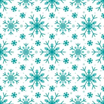 Seamless pattern with blue snowflakes Illustrazione stock