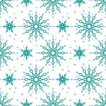 Seamless pattern with blue snowflakes Stock Illustration