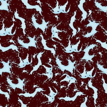 Seamless pattern with blue splashes and splashes of water on a burgundy bac.. Illustrazione stock
