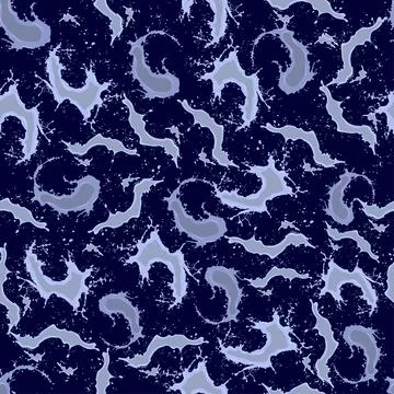 Seamless pattern with blue splashes and splashes of water on a dark blue ba.. イラスト素材