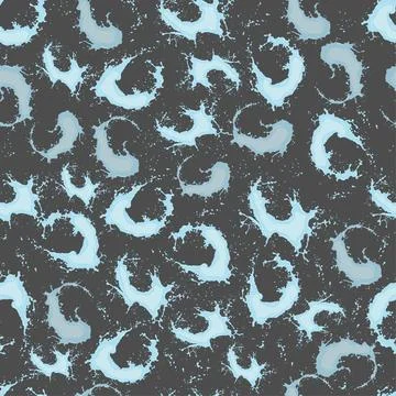 Seamless pattern with blue splashes and splashes of water on a dark gray ba.. イラスト素材