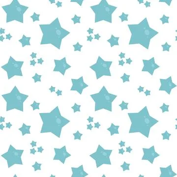 Seamless pattern with blue stars. Its a boy Stock Illustration
