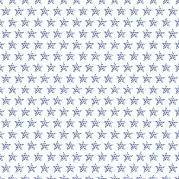 Seamless pattern blue stars on a white background Stock Illustration