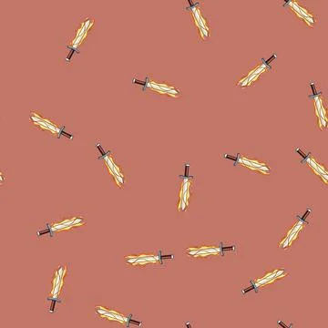 Seamless pattern blue sword effect cartoon vector イラスト素材