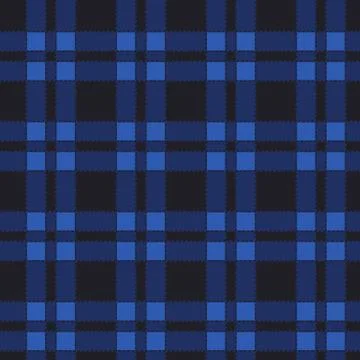 Seamless pattern of blue tartan. Vector illustration. Stock Illustration