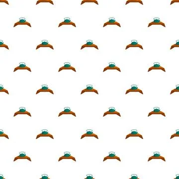 Seamless pattern of blue teapot on wooden table design イラスト素材