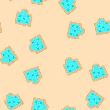 Seamless pattern blue top view pool cartoon vector Stock Illustration