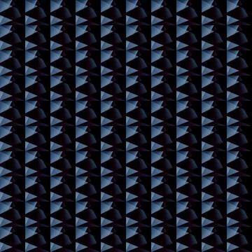 Seamless pattern with blue triangles on black background. Stock Illustration