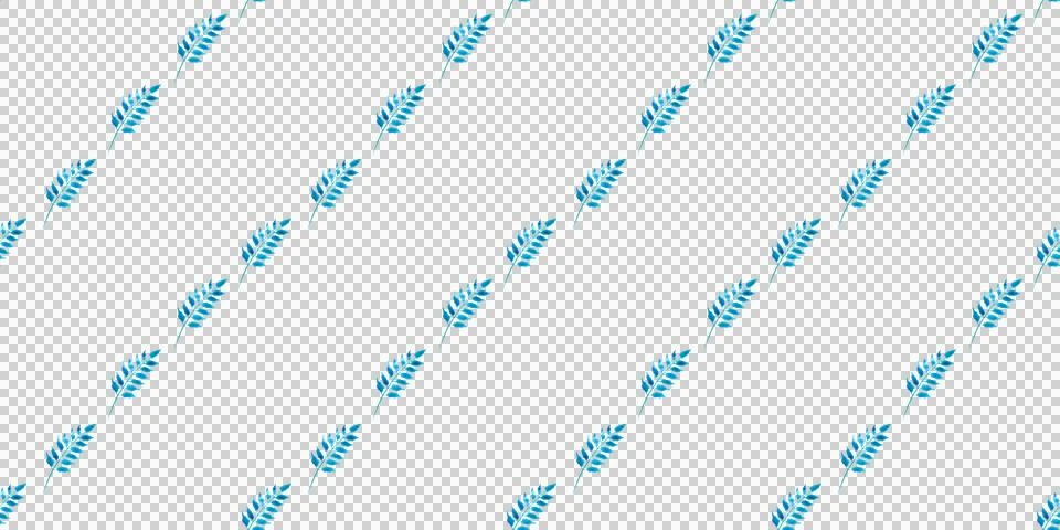 Seamless pattern of blue turquoise leaves, hand drawn watercolor elements イラスト素材