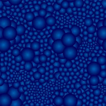 Seamless pattern with blue volumetric spheres. Stock Illustration