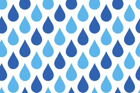 Seamless Pattern of Blue Water Drops on White Background Ilustración de archivo