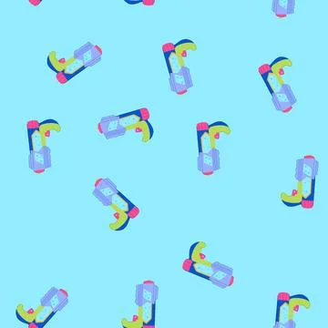Seamless pattern blue water gun cartoon vector Stock Illustration