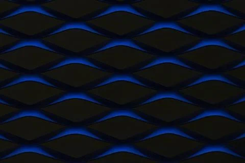 Seamless pattern of blue waves on a black background Foto stock