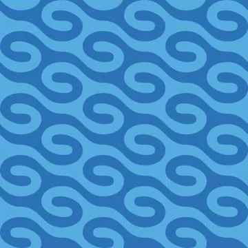 Seamless pattern. Blue waves. Geometric textile print. Stock Illustration