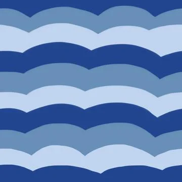 Seamless Pattern with Blue Waves. Underwater Sea Background. Illustrazione stock