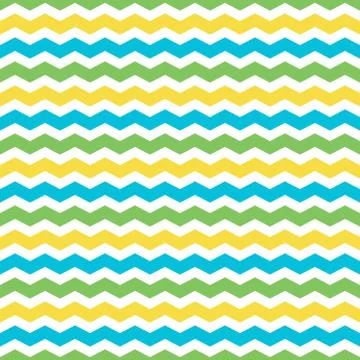 Seamless pattern with blue yellow and green chevron Stock Illustration