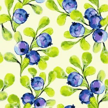 Seamless pattern with blueberries Stock Illustration