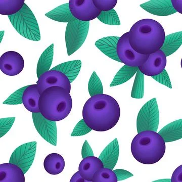 Seamless pattern with blueberries Illustrazione stock