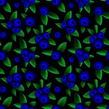 Seamless pattern with blueberries Stock Illustration