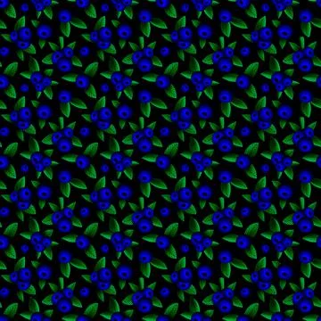 Seamless pattern with blueberries Stock Illustration