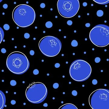 Seamless pattern blueberry background, symbol of summer. design holiday gre.. Illustrazione stock