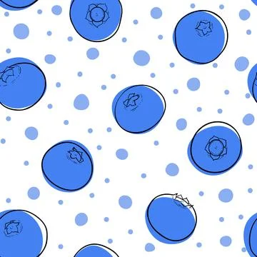 Seamless pattern blueberry background, symbol of summer. design holiday gre.. 스톡 일러스트