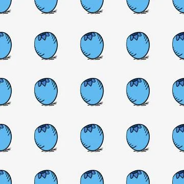 Seamless pattern with blueberry Stock Illustration