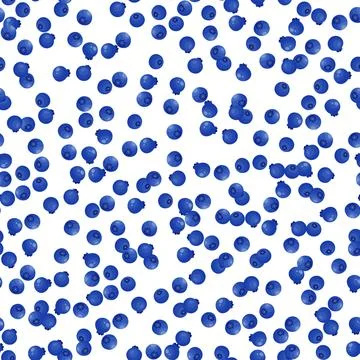 Seamless pattern with blueberry on white background. Natural fresh ripe tasty Stock Illustration