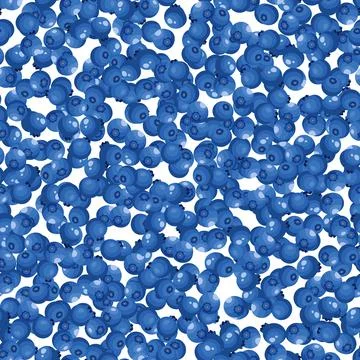 Seamless pattern with blueberry on white background. Natural fresh ripe tasty Stock Illustration