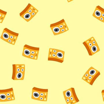Seamless pattern bluetooth speaker music cartoon vector Stock Illustration