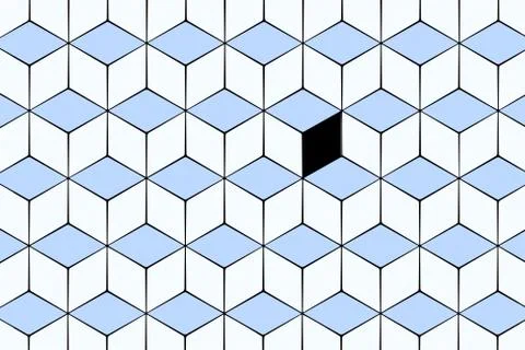 Seamless pattern of blue,white, black cubes. Endless cubic background. 스톡 일러스트