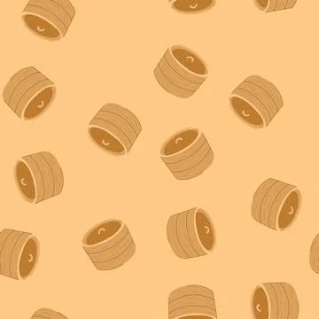 Seamless pattern boat bamboo steamer cartoon vector Stock Illustration