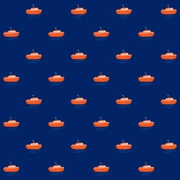 Seamless Pattern with Boat Illustrazione stock
