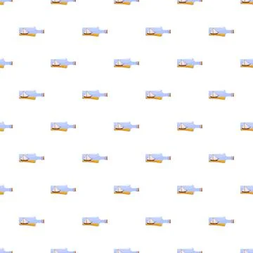 Seamless pattern with boats inside glass bottles Stock Illustration