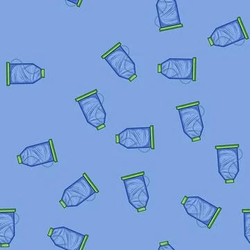 Seamless pattern bobbin thread spool cartoon vector Stock Illustration