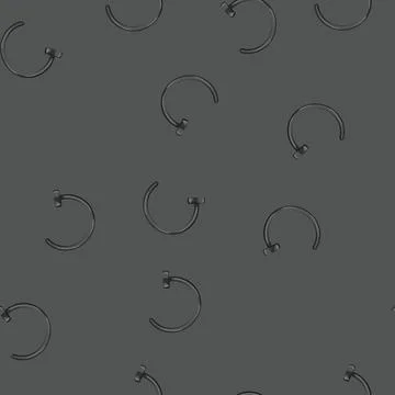 Seamless pattern body piercing ring cartoon vector Stock Illustration