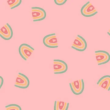 Seamless pattern bohemian baby boho rainbow cartoon vector イラスト素材