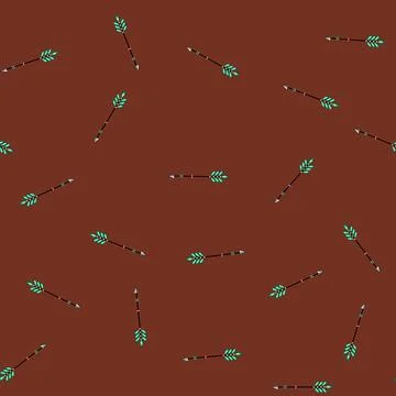 Seamless pattern Bohemian style arrow with decorative elements and fletching Illustrazione stock