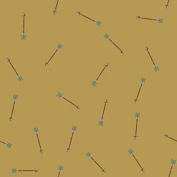 Seamless pattern Boho arrow minimal vector with colorful fletching Illustrazione stock