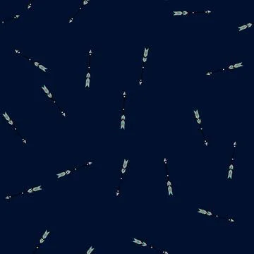 Seamless pattern Boho style arrow flying pointing upward direction Stockillustratie