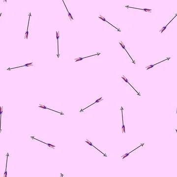 Seamless pattern Boho style arrow flying upwards concept Illustrazione stock