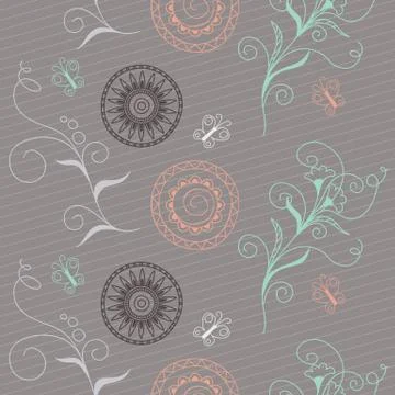 Seamless pattern in boho style Stock Illustration
