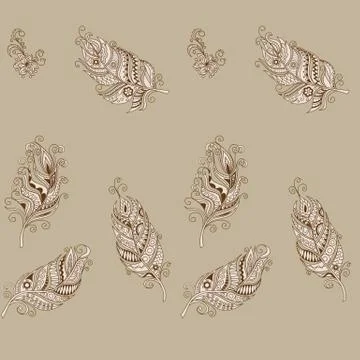 Seamless pattern in boho style Stock Illustration