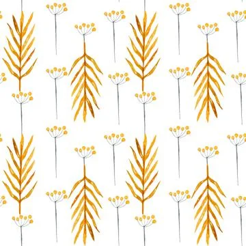 Seamless pattern in boho style with tropic leaves and berries. Endless boho b Stock Illustration